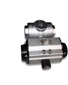 Ball valve 2" 3/2-way brass w/pn. rotary drive wo/ accessor